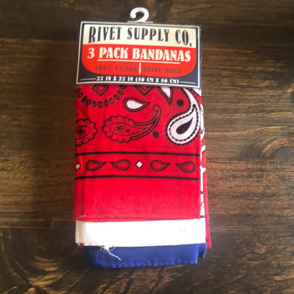 Bandanas (Face Mask Material) 3 pack 100% Cotton